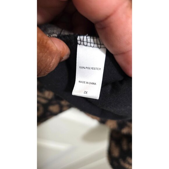 Koolaburra By UGG Womens 2X Leopard Print Sherpa Fleece Pullover Jacket With Hal - Picture 7 of 8